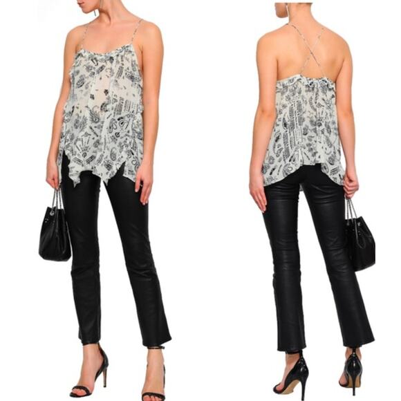 Iro Bamare Paisley Print  Flowy Georgette Camisole Size 2 NWT $185 - Picture 13 of 13